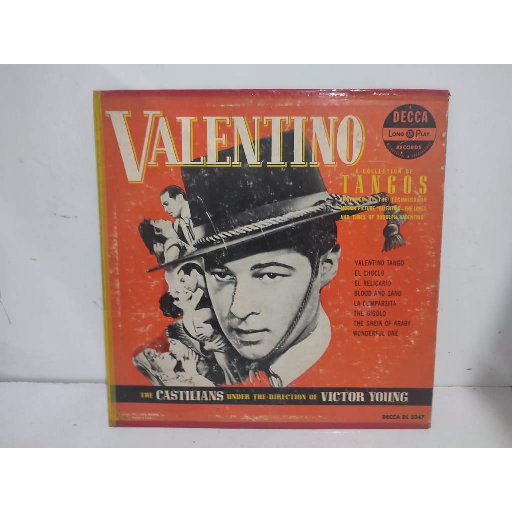 Disco LP 10 in: The Castilians Under The Direction Of Victor Young – Valentino (A Collection Of Tangos)