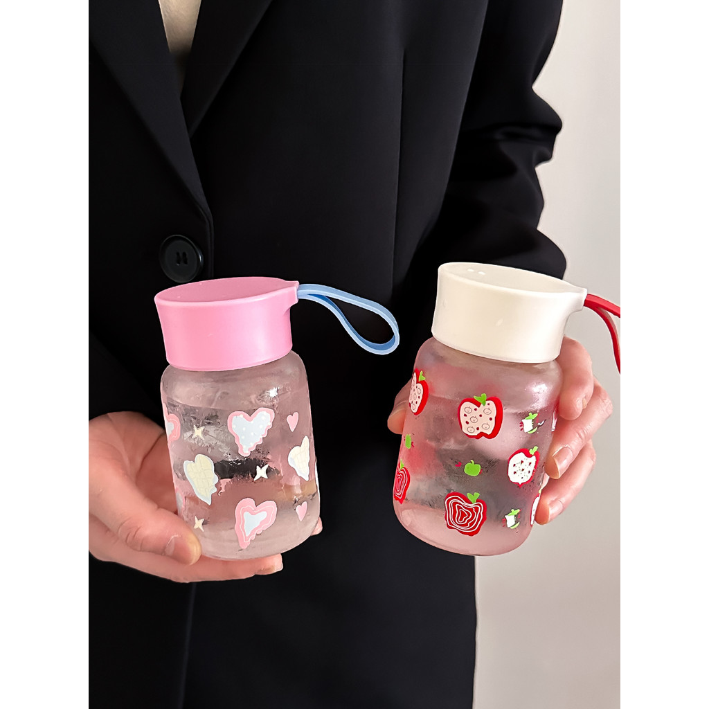 Mini copo de água copo de vidro meninas de alto valor pequeno copo de bolso portátil café da manhã copo de leite de soja