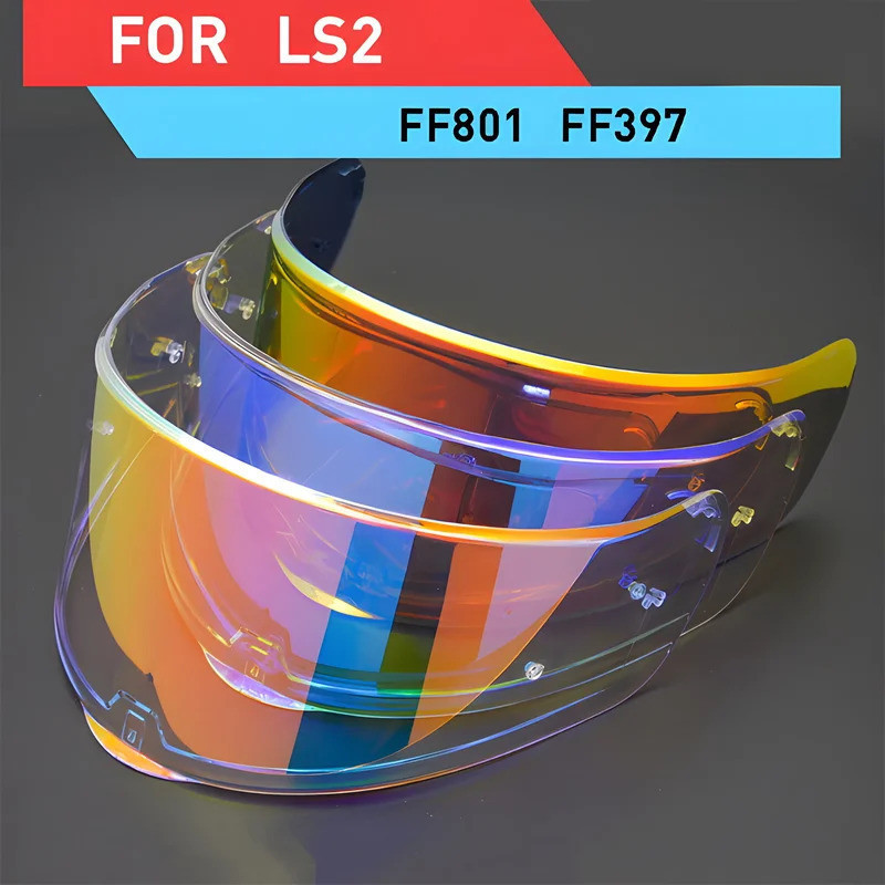 Viseira para capacete de motocicleta LS2 FF397 FF801, transparente, fumê escuro, multicolorida, prata, adequada para cap