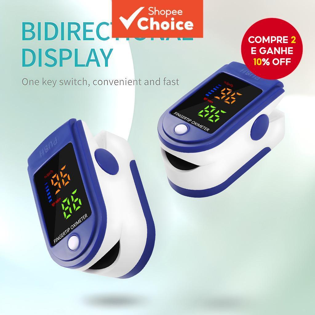 Oxímetro de Pulso Portátil com Clipe de Dedo para Monitoramento Doméstico de Saturação de Oxigênio no Sangue