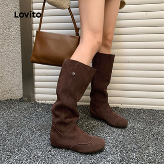 Lovito Botas Femininas com Senso de Design elegante LFA103153 em Oferta na Shopee