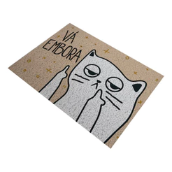 Tapete Divertido Capacho Vá Embora Gato 60x40 Ca182
