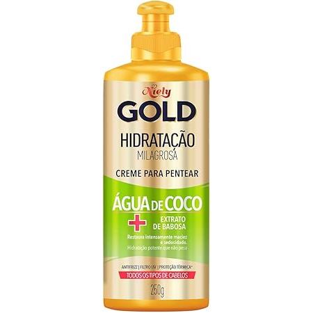 Creme Para Pentear Niely Gold Hidratação Milagrosa Água De Coco Com 250g