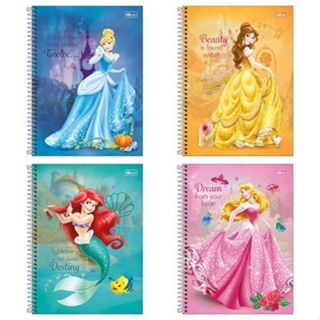 Caderno Princesas Espiral Capa Dura 1 Matéria 80 Fls - Tilibra em Oferta na Shopee