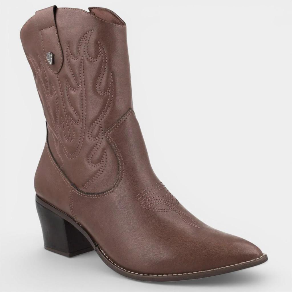 Bota Via Marte Western Cano Médio Feminina