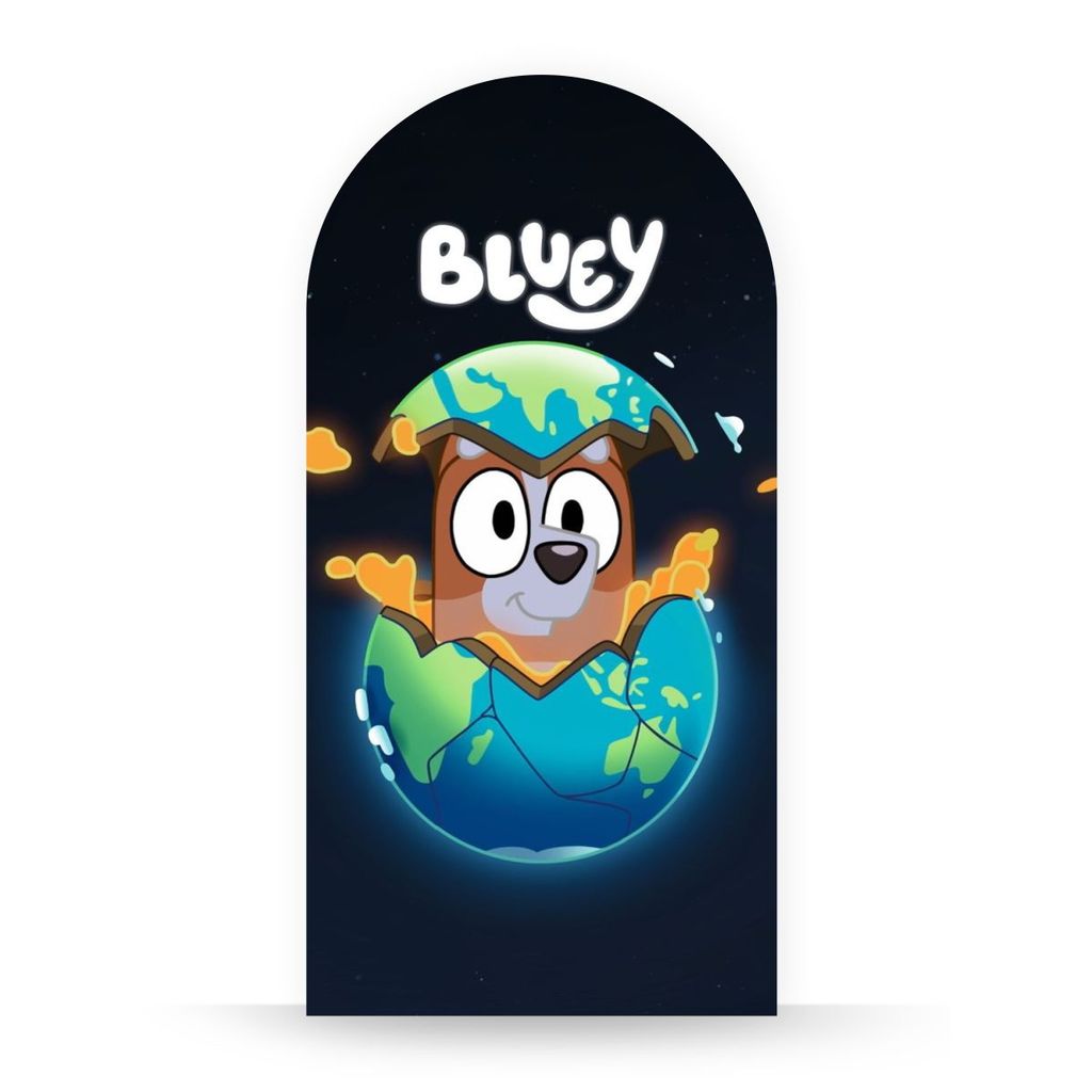 Painel Romano Bluey Luxo Festa Infantil Tema Colorido Decoração Premium