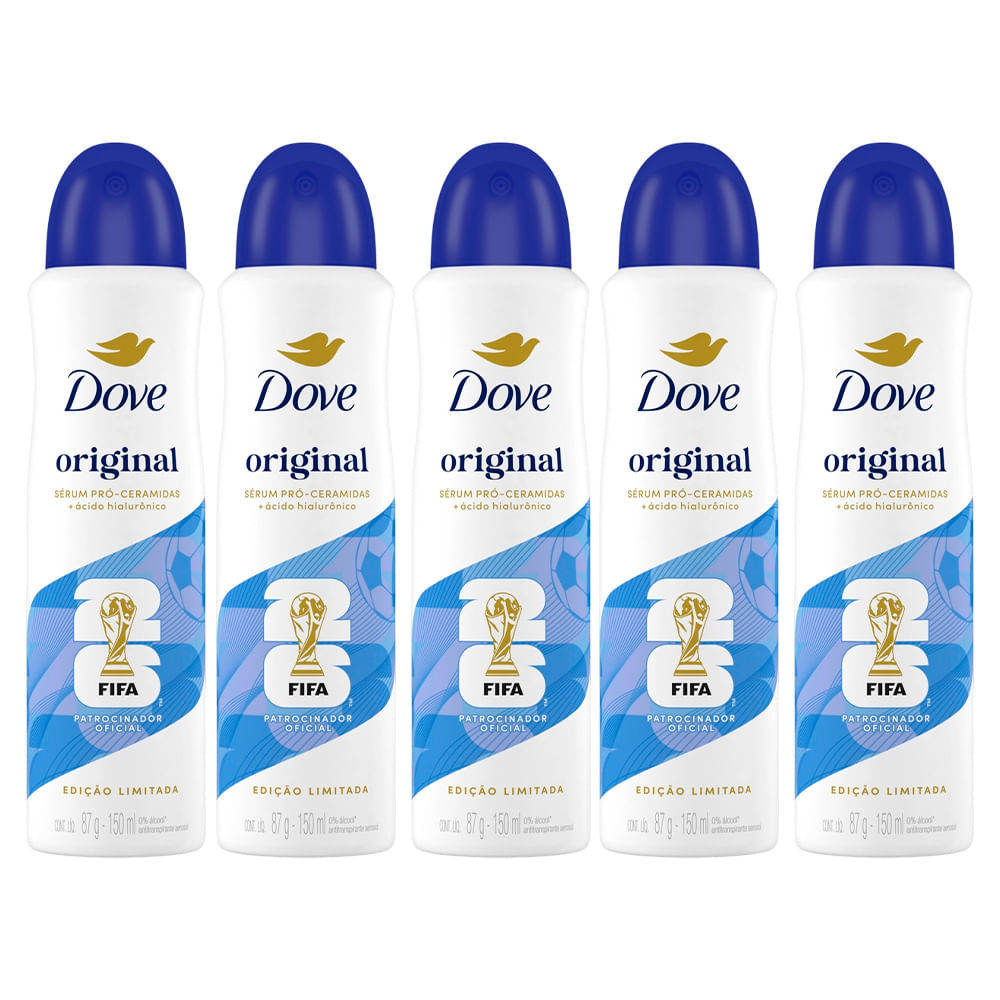 Kit Desodorante Aerosol Dove Original 150ml - 5 unidades