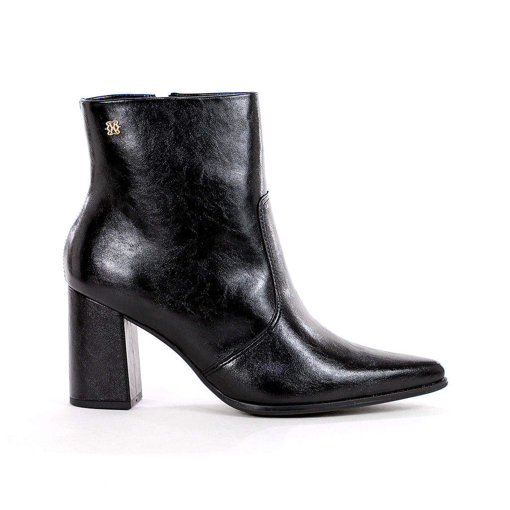 Bota Ramarim Napa Shine Plus Cano Curto Preto - Feminino · foto 2