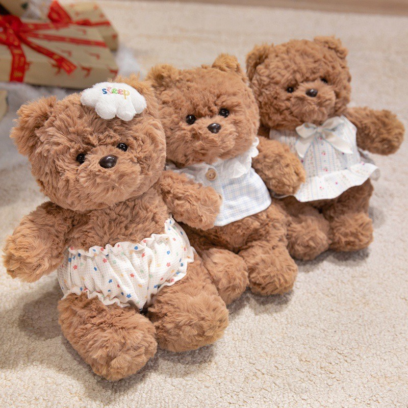 Festa De Pijama Fofa Boa Noite Fralda Urso Brinquedo De Pelúcia Macio Boneca Companheiro De Dormir Presente Para Criança