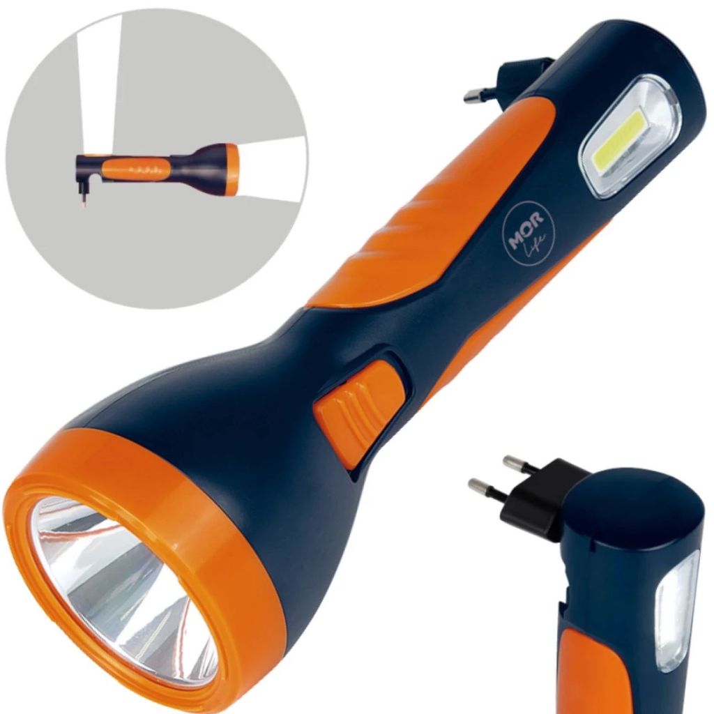 Lanterna Recarregável 150 Lúmens Power Led Portátil Mor Camping, Emergência
