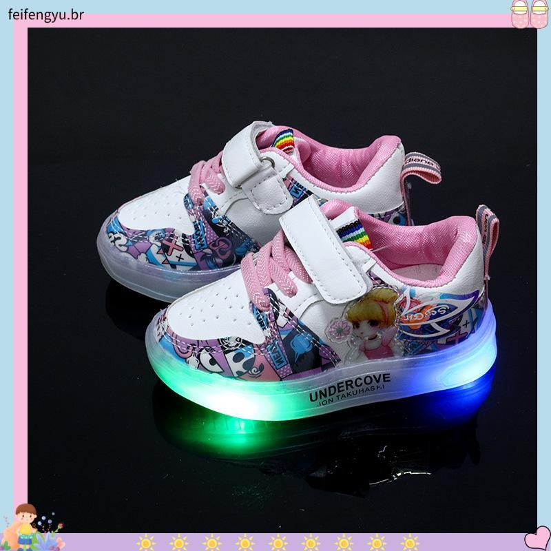 12.12 bebevici KELLY K58 LED Light Up Tênis Para Meninos/Meninas Importados Sandálias Infantis Fofas Esportes Escolares