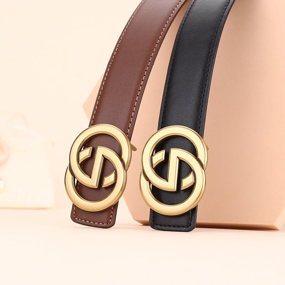 Cinto feminino de alta qualidade em jeans brilhante com fivela, cinto decorativo em couro fosco com pino, cinto para cal