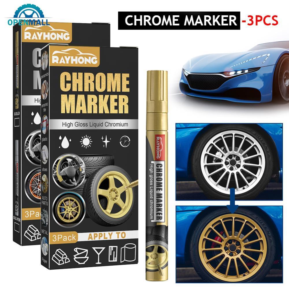 OPENMALL 3 Pçs/Set DIY Carro Caneta Marcadora Cromada De Tinta Permanente Bicicleta Motor Pneu Marcador De Borracha Marc