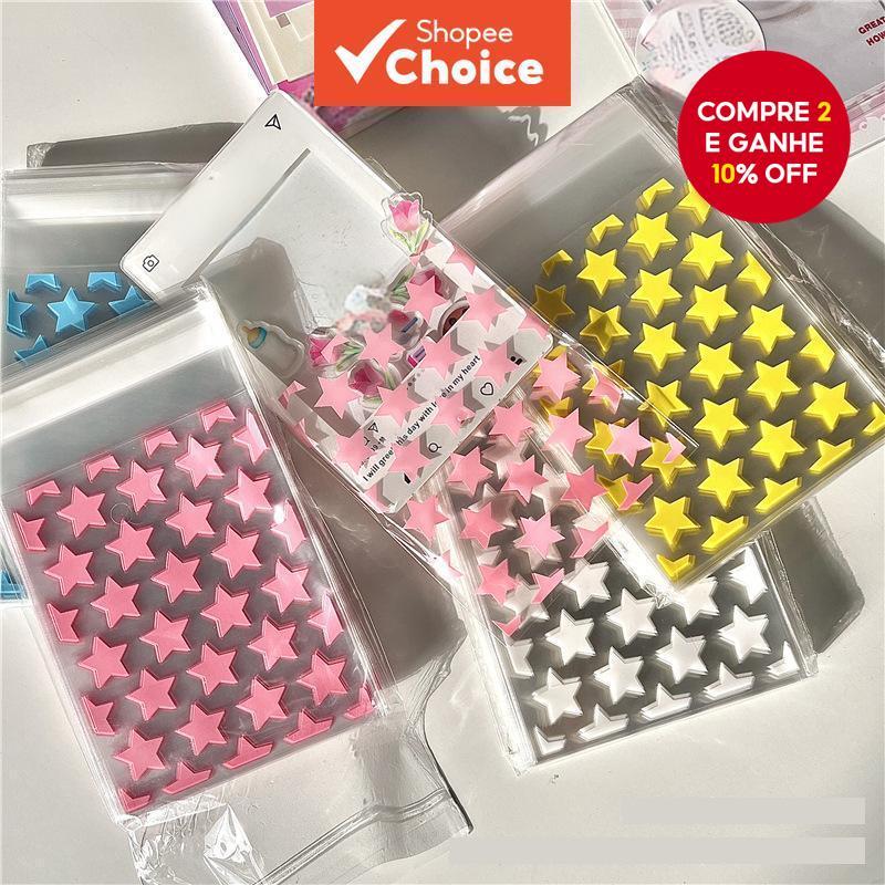 Sacos De Armazenamento De Plástico Com Vedação Autoadesiva100 Unidades : Bolsas OPP De 8x13 Cm Padrão Estrela Para Fotos em Oferta na Shopee