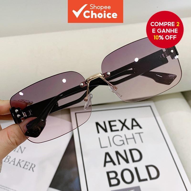 Óculos De Sol Sem Moldura , Proteção UV Grande , Moderno , Emagrecimento , Designer , Tons Para Mulheres
