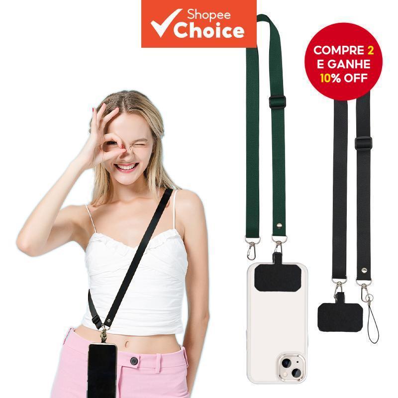 Cordão Ajustável De Ombro/Pescoço Com Remendo Multifuncional-Universal Para Chaves E Acessórios De Telefone