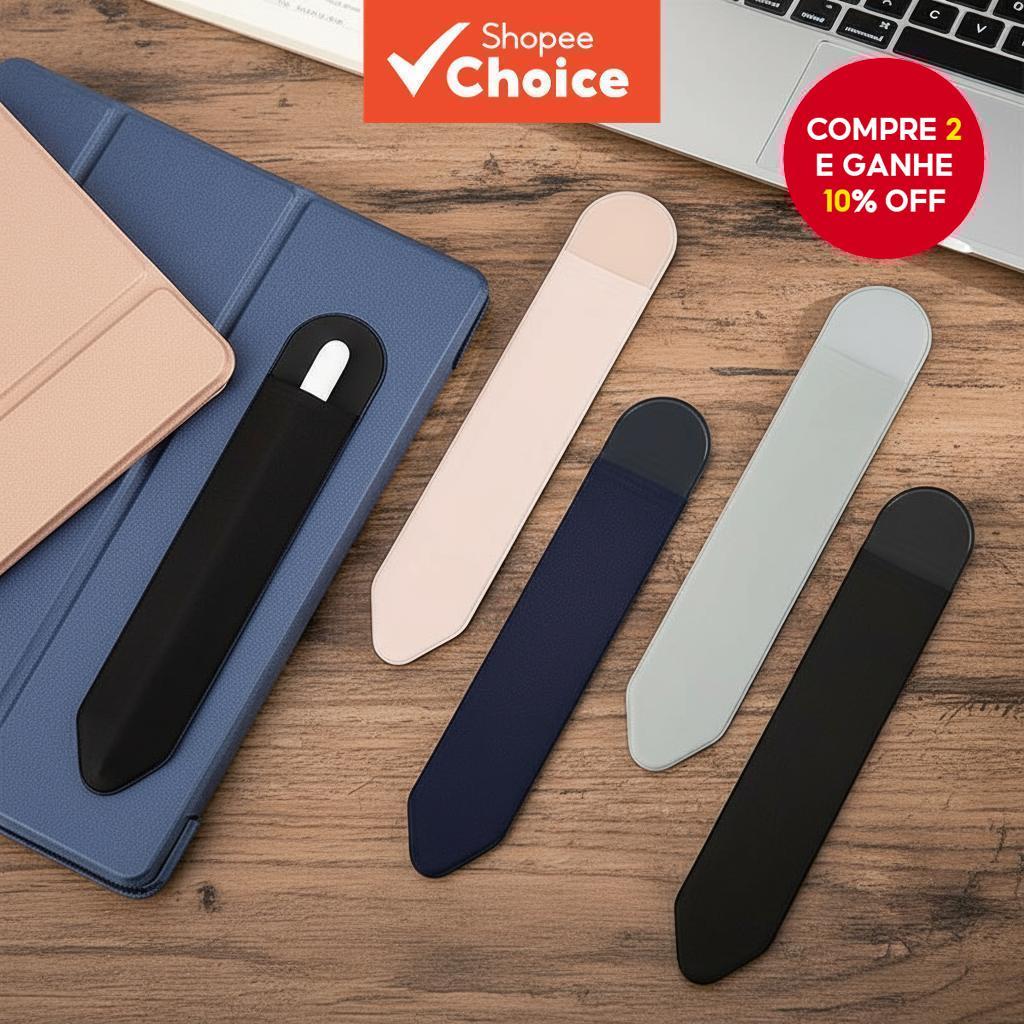  Estojo de Couro para Caneta com Bolso Elástico, Acessórios Adesivos Anexados à Capa para Lápis AP e Outras Canetas