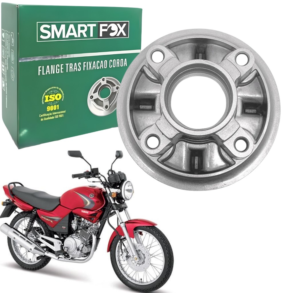 FLANGE COROA DA RODA TRASEIRA C/ROLAMENTO E RETENTOR SMARTFOX YAMAHA YBR 125 CRYPTON 105
