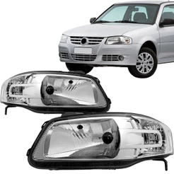 Farol Gol G4 2005 2006 2007 2008 2009 2010 2011 2012 2013 2014 Máscara Cromada