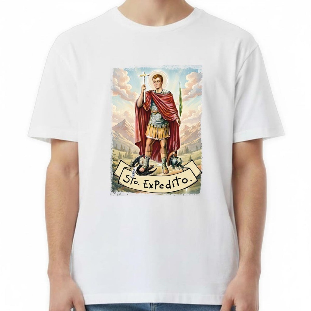 Camiseta Camisa Premium 1  Santo Expedito Religioso Católico Santo causas Impossíveis Blusa unissex Envio Imediato