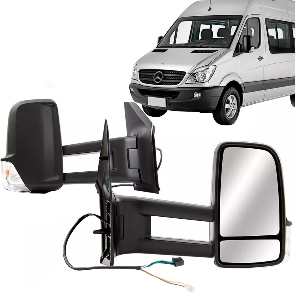 Retrovisor Sprinter 2012 2013 2014 2015 2016 2017 Elétrico Longo Com Pisca em Oferta na Shopee