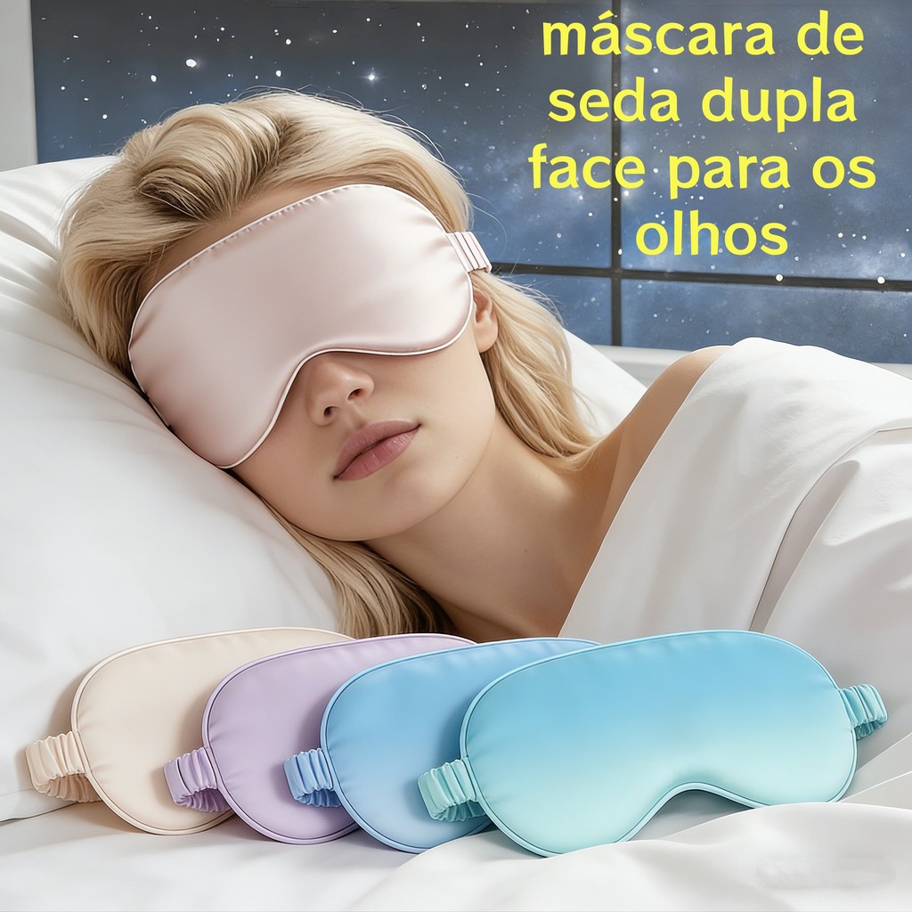 Kit 1/2/3 Máscara de dormir dupla face em seda, opaca e respirável em Oferta na Shopee