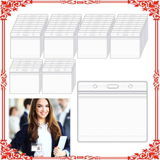 Conjunto de 50 porta-cartões de identificação em PVC (9,7 x 8,5 cm) Porta-cartões de identificação