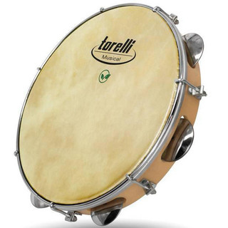 Pandeiro 10" Vegano ABS Torelli  TP 349 NT - pele "couro animal" sintética supernylon especial