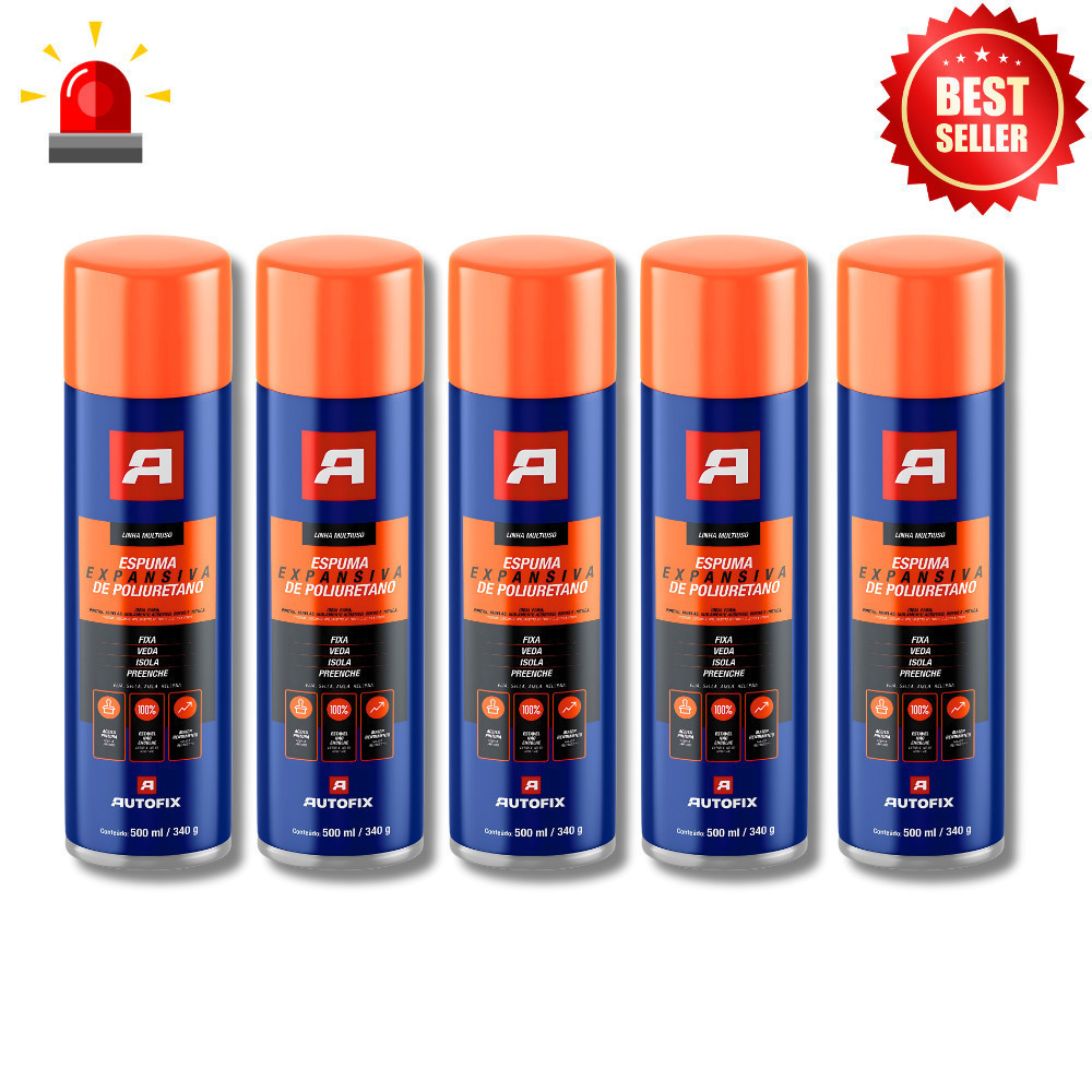 KIT 5 ESPUMA EXPANSIVA AUTOFIX 500ML Ótimo Preço KIT 5 ESPUMA EXPANSIVA AUTOFIX 500ML Ótimo Preço