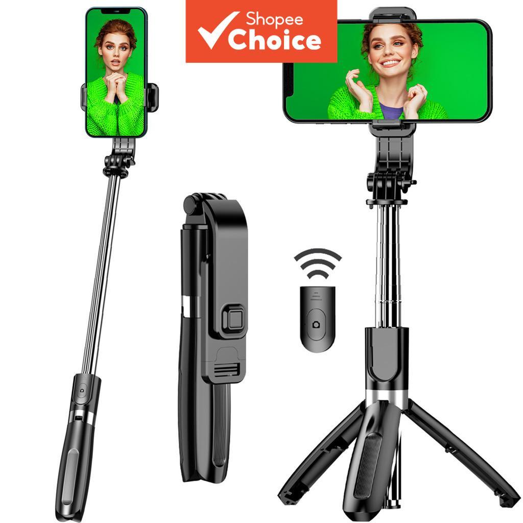Bastão de selfie retrátil com tripé para vlogs ao ar livre na primavera de 2026, 1 m