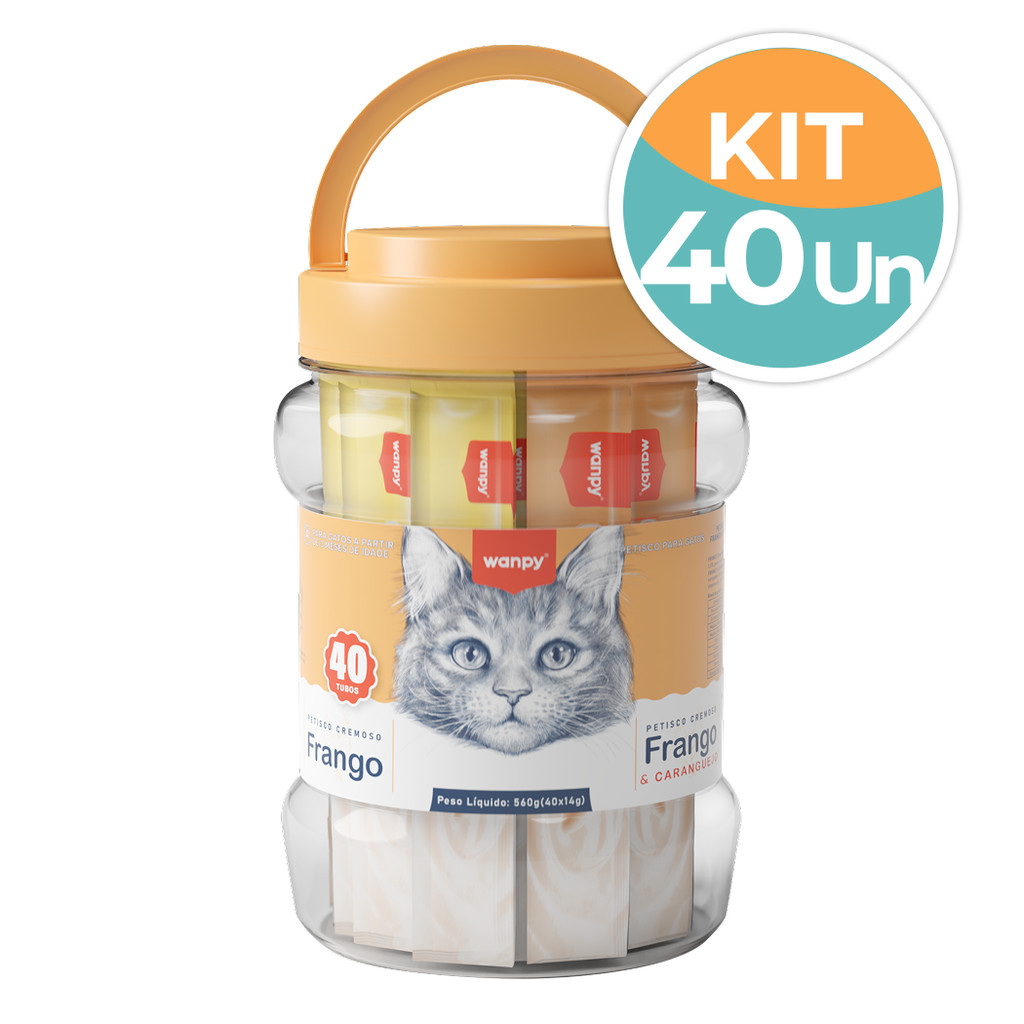 Imagem Petisco Wanpy Creamy Sortido Frango Gatos 40x14g