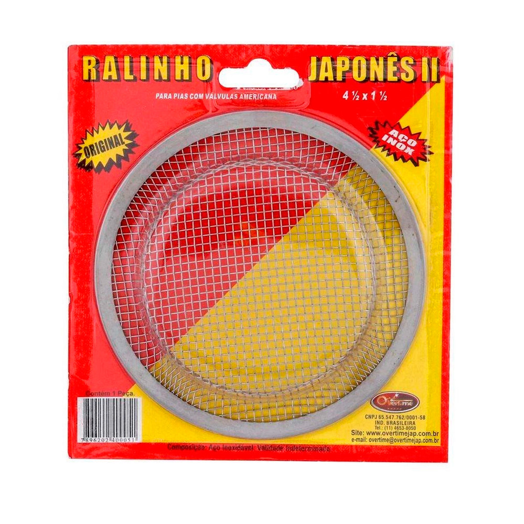 Ralo Japonês com Tela Inox 10,5cm para Pia ou Tanque