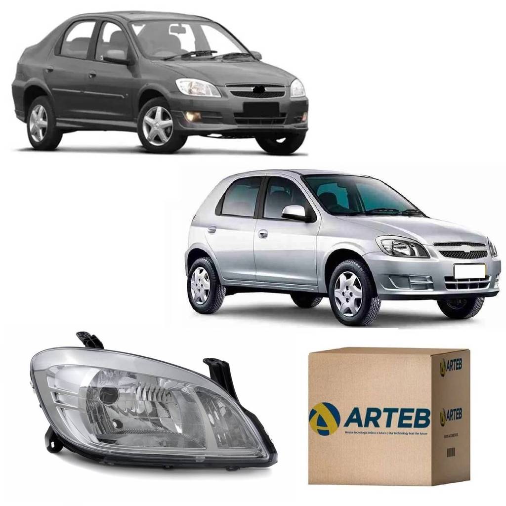 Farol Celta 2007 2008 a 2015 Prisma 2007 2008 a 2012 Arteb Lado Direito