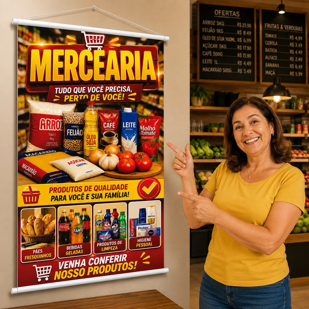 Banner Divulgação Mercearia Destaque Vendas Reforçado Top Hd