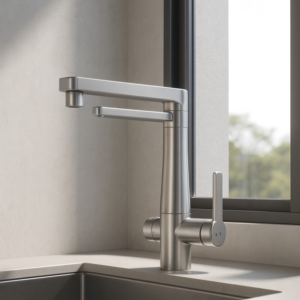 Torneira Monocomando De Cozinha Purificador Nova Inox Escovado Docol Vitalis