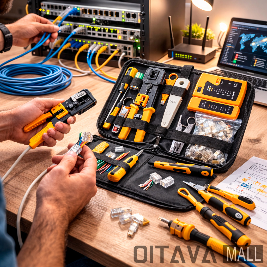 Kit Ferramentas Rede RJ45 Alicate Crimpador Testador 10 Peças — imagem 2 de 2