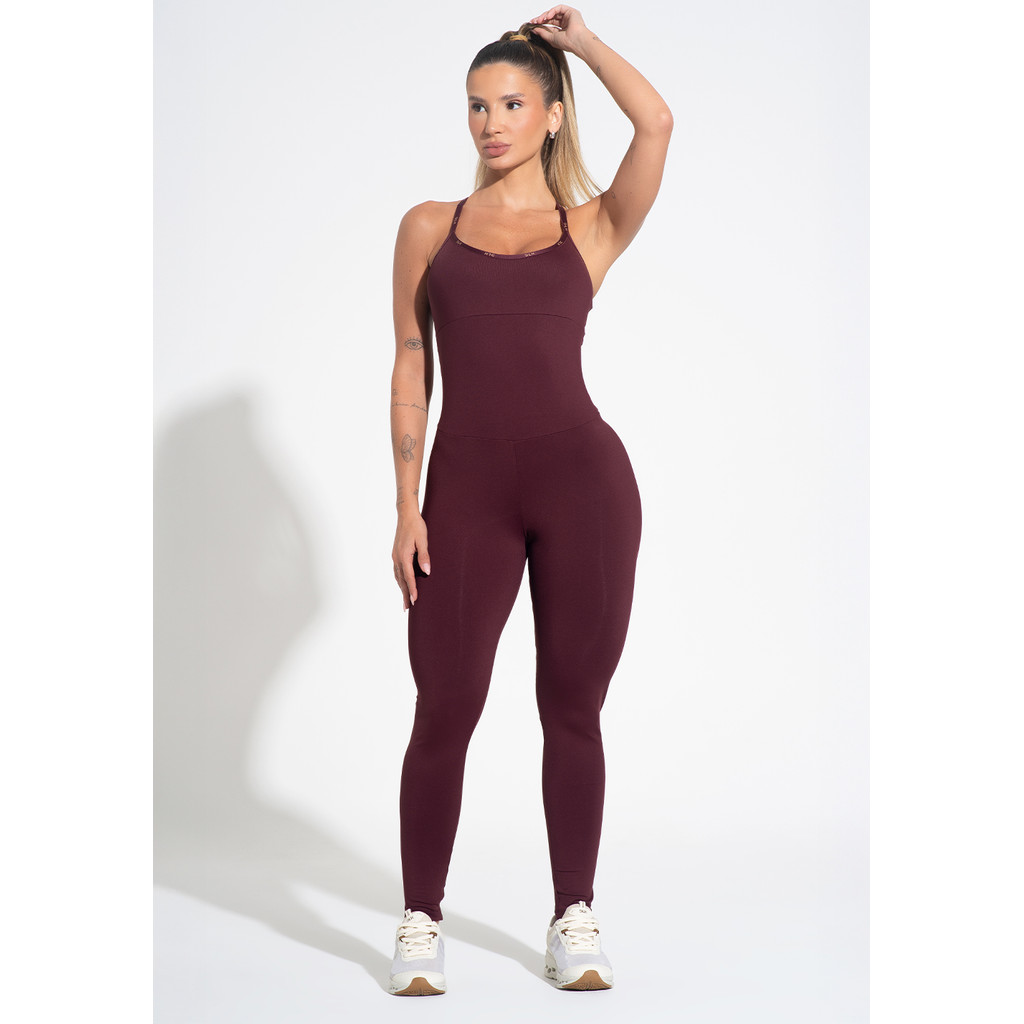 MACACÃO FEMININO FITNESS COM ALÇAS CRUZADAS DE ELÁSTICO ACTIVITY DLK