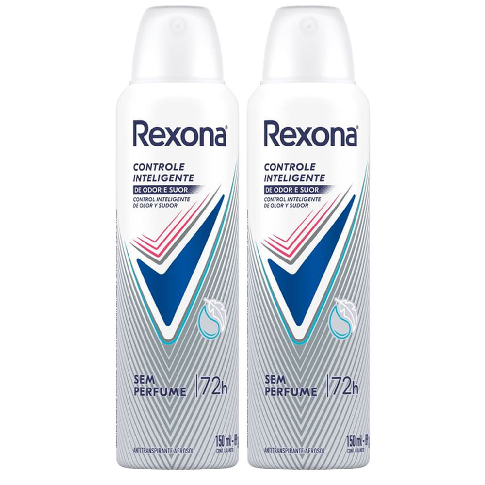 Kit Desodorante Aerosol Rexona Sem Perfume 150ml - 2 unidades