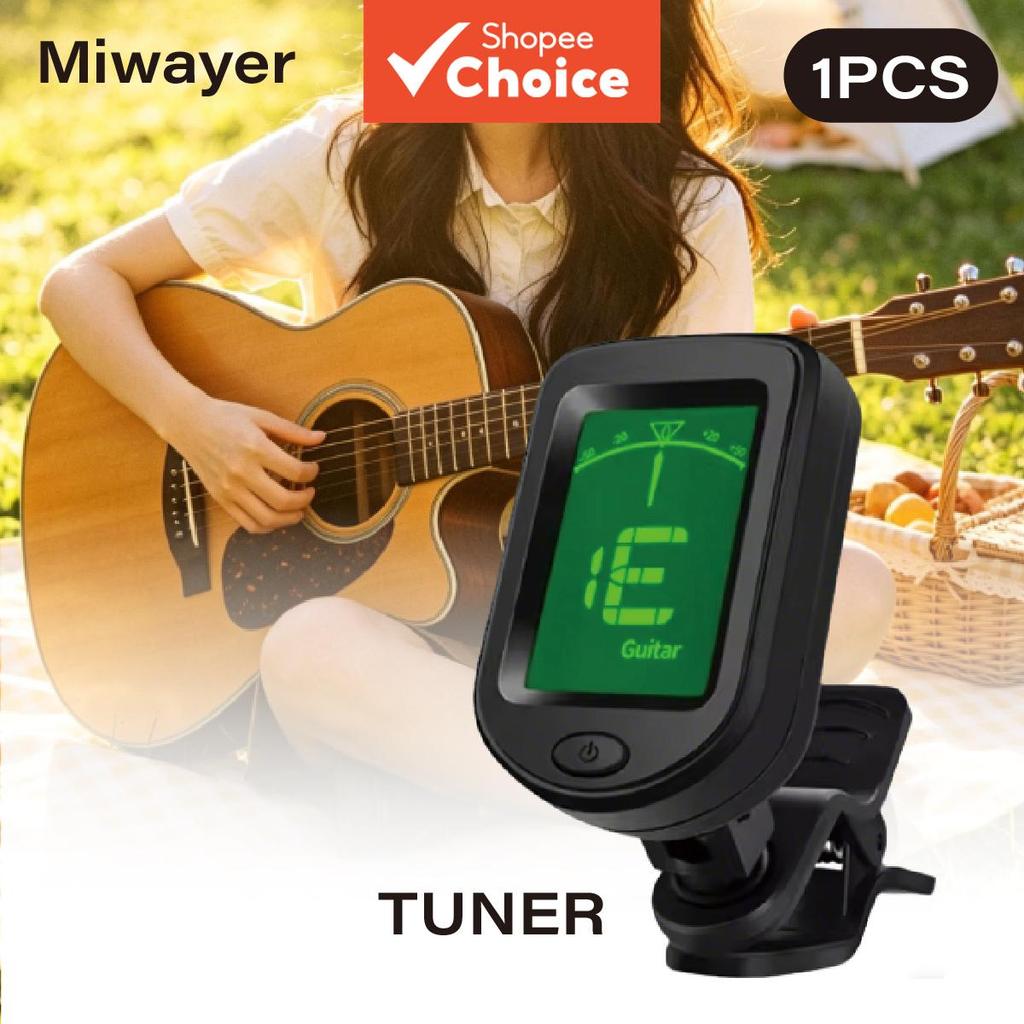 Miwayer Afinador Cromático de Guitarra com Presilha, Display LCD, Tamanho Mini para Violão Acústico, Ukulele, Violino,