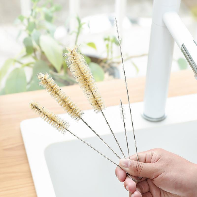 Escova de tubo de ensaio de garrafa de vidro Escova de Nylon de aço inoxidável Escova de limpeza de ar condicionado Palh