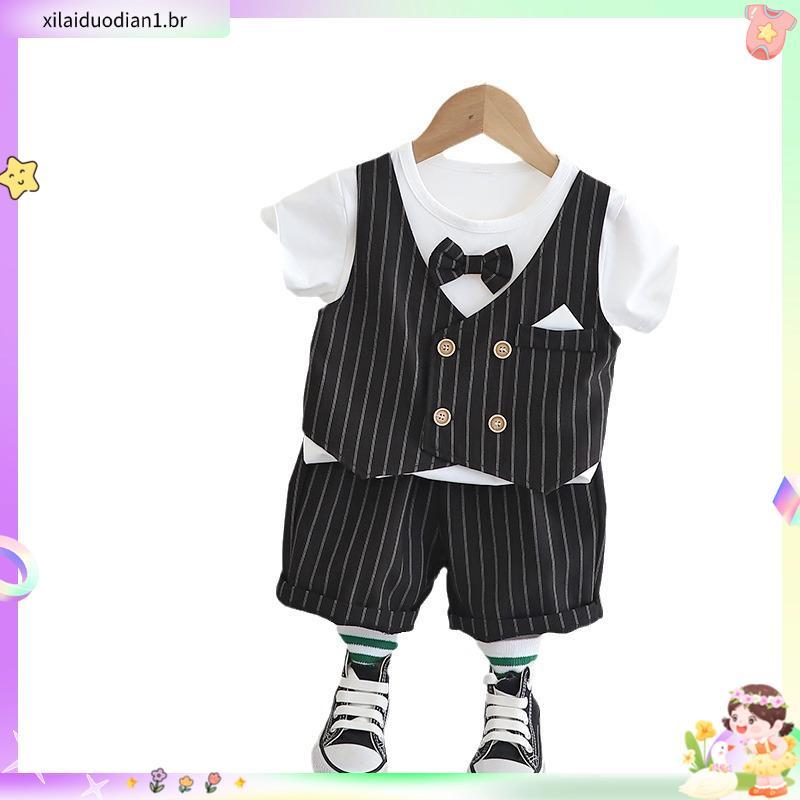Roupas de verão para meninos, terno de duas peças, roupas infantis da moda, ternos de verão, roupas infantis bonitas, ve