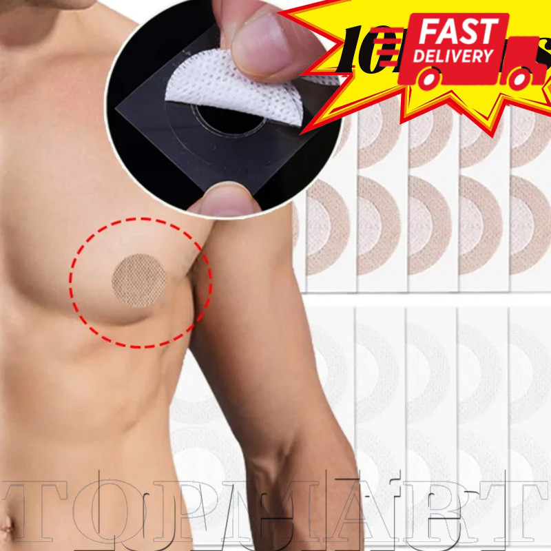10 Pares De Adesivos De Peito Invisíveis Sem Rastros-Para Academia/Natação/Corrida-Adesivo Antifricção-Antiderrapante À