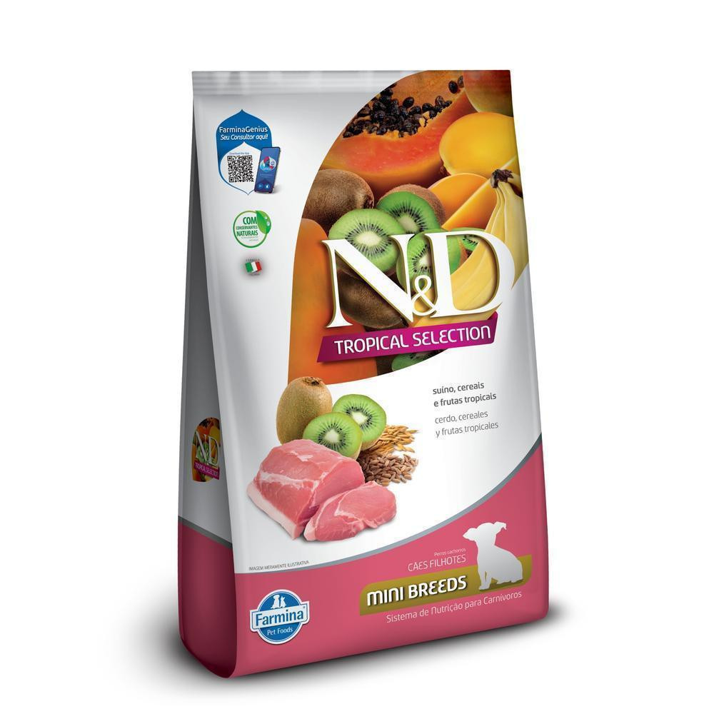 NeD Tropical para Cães Filhotes de Raças Mini e Pequenas Sabor Suíno, Cereais e Frutas Tropicais 2,5Kg