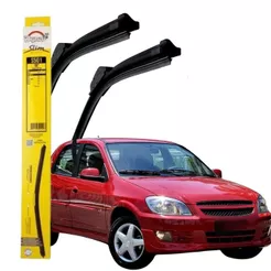 KIT LIMPA PARABRISA PALHETA LIMPADOR DIANTEIRO PARA CELTA CORSA PRISMA RANGER - 18 POLEGADAS DYNA
