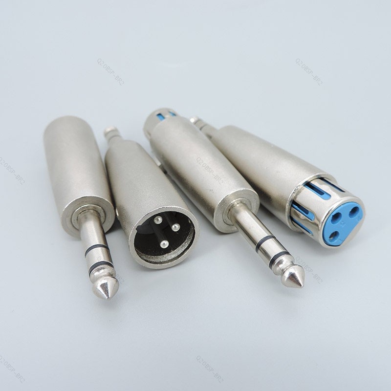 Prata Niquelado 3 Pólos Estéreo 1/4 " 6.35mm 6.5 Macho Para 3 Pinos XLR Fêmea Jack Plug Microfone Adaptador Cabo Conecto