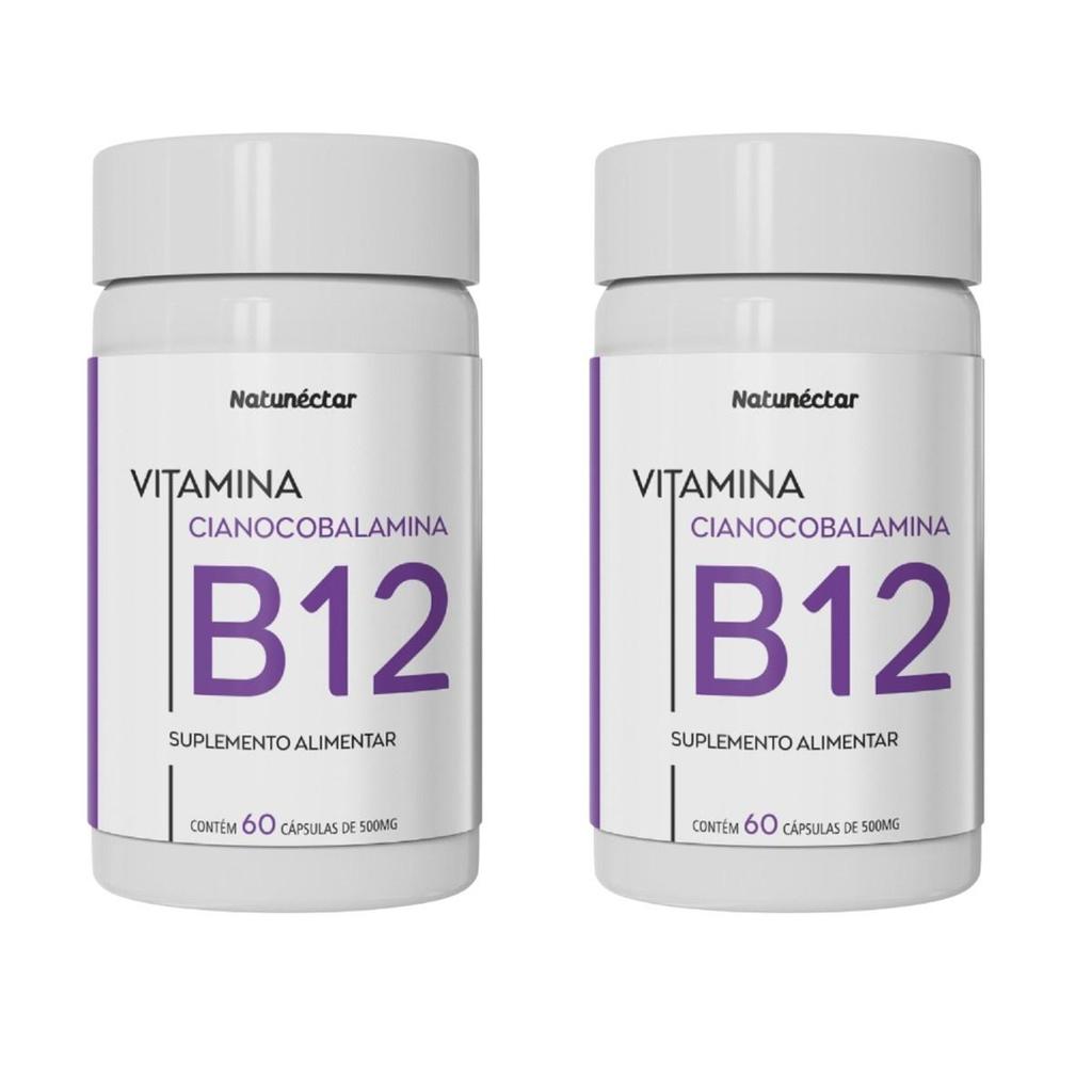 Kit Vitamina B12 Cianocobalamina C/2Uni De 60 Cápsulas Cada
