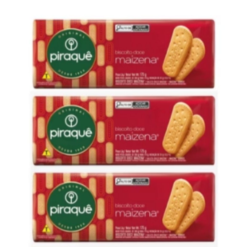 Kit Biscoito de Maizena | Piraquê 175g Kit com 3, 6 e 10  ou Unidade