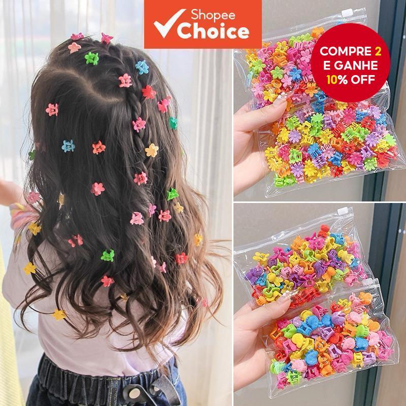 50 Pçs Mini Flor Grampos De Cabelo Conjunto Estilo Coreano Bonito Bebê Meninas Acessórios Para O Clipes Laterais Colorid