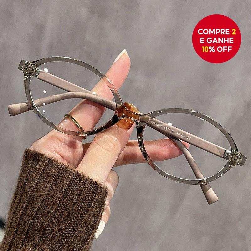Óculos pequenos de armação oval retrô coreanos, com proteção contra luz azul, armação de óculos anti-UV, estilosos e