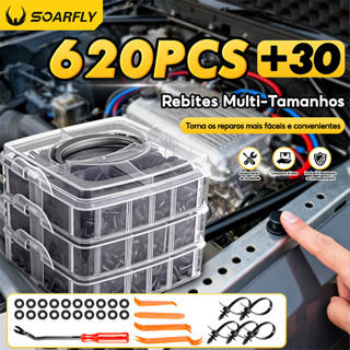 Kit 100/130/650 Presilhas Grampos Fixadores  Carro Veiculo Parabarro em Oferta na Shopee